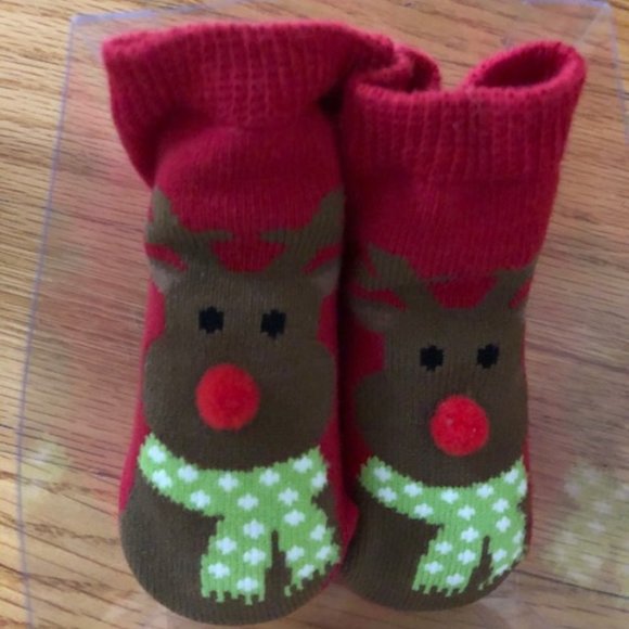 Mud Pie  Infant Mudpie Reindeer Shoes Booties - Picture 1 of 1